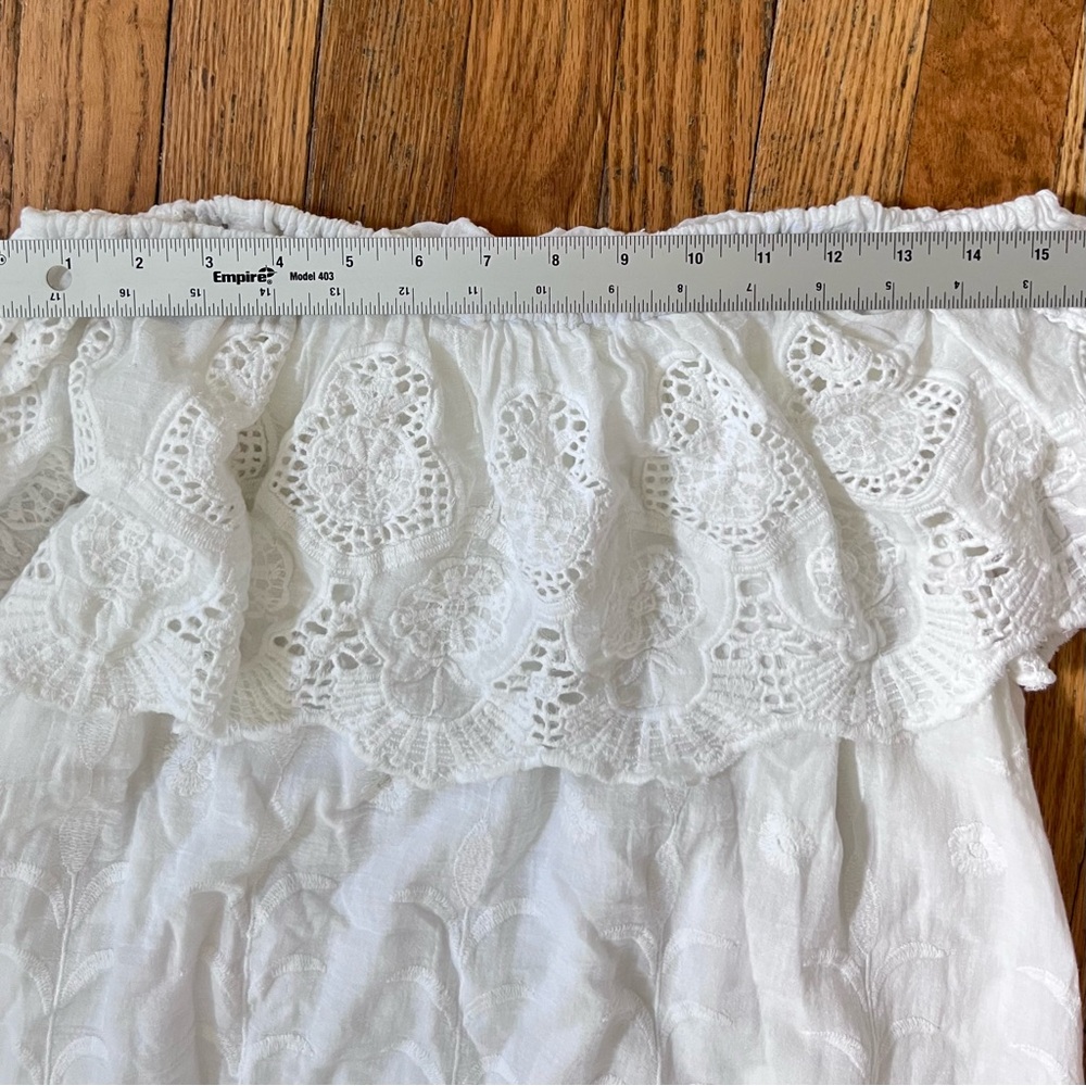 Soft Surroundings Off the Shoulder White Dress XL Lace Cottagecore Boho Bridal - Picture 12 of 13